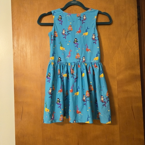 Hanna Andersson Sunblock Swim Dress Turquoise Sea Mermaid Print 10 - Picture 2 of 5